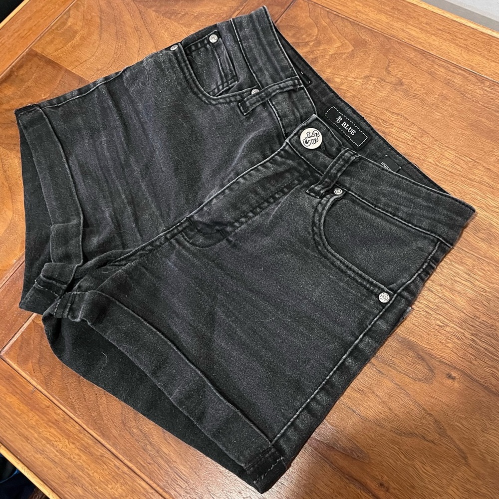 High waisted black shorts
